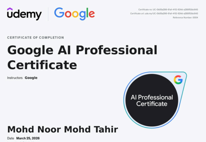 Google AI Professional Certificate